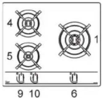 TEKA GBC 64000 KB - DESCRIPCIÓN PLACAS DE COCCIÓN - DESCRIPTION OF HOBS DESCRIPTION DES TABLES DE CUISSON - ΠΕΡΙΓΡΑΦΗ ΕΣΤΙΩΝ ΜΑΓΕΙΡΕΜΑΤΟΣ DESCRIÇÃO DO APARELHO - 1