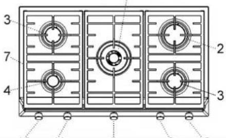 TEKA EX 90.1 6G Ai - DESCRIPCIÓN PLACAS DE COCCIÓN DESCRIPTION OF HOBS DESCRIPTION DES TABLES DE CUISSON ΠΕΡΙΓΡΑΦΗ ΕΣΤΙΩΝ ΜΑΓΕΙΡΕΜΑΤΟΣ DESCRIÇÃO DO APARELHO - 7