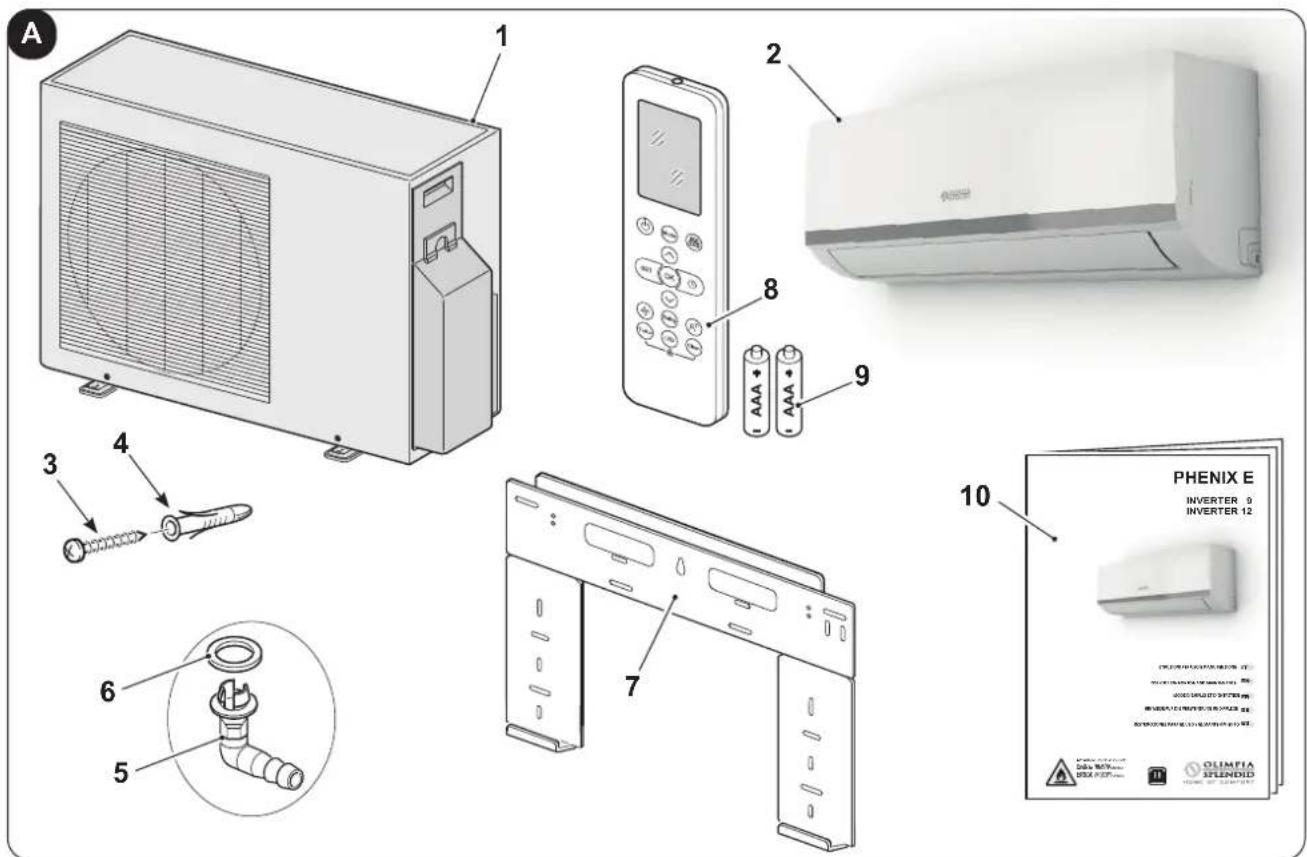 OLIMPIA SPLENDID Phenix E - - LIST OF THE COMPONENTS SUPPLIED - 2