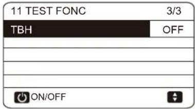 11 TEST FONC 3/3 TBH OFF ON/OFF