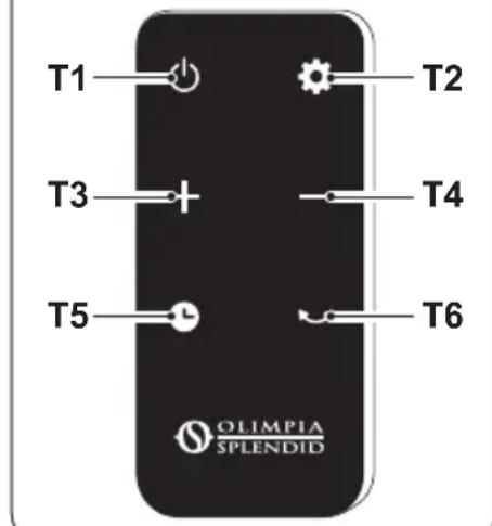 OLIMPIA SPLENDID Caldo Trendy T - - OVLÁDACÍ PANEL A DÁLKOVÝ OVLÁDAČ\* - 2