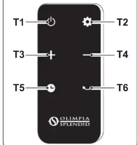 OLIMPIA SPLENDID Caldo Trendy T - - VEZÉRLÓPANEL ÉS TÁVIRÁNYÍTÓ\* - 2