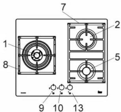 TEKA CGW LUX 78 2G AI AL 2TR CI - DESCRIPCION PLACAS DE COCCION - 1