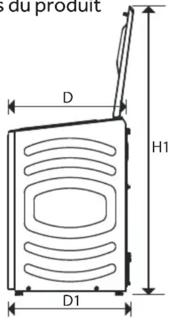 HAIER HW90-BPD13386U1 - Dimensions du produit - 1