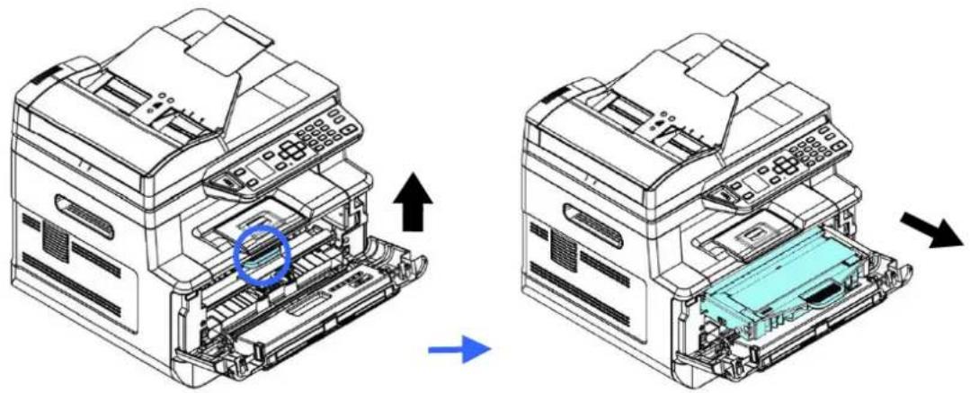 AVISION AM40Q - Retrait de la cartouche de toner - 2