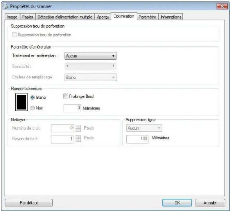 AVISION AD380WN - L'onglet Optimisation - 1
