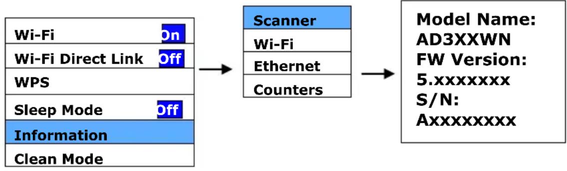 AVISION AD380WN - Comment visualiser les informations détaillées du scanner - 1