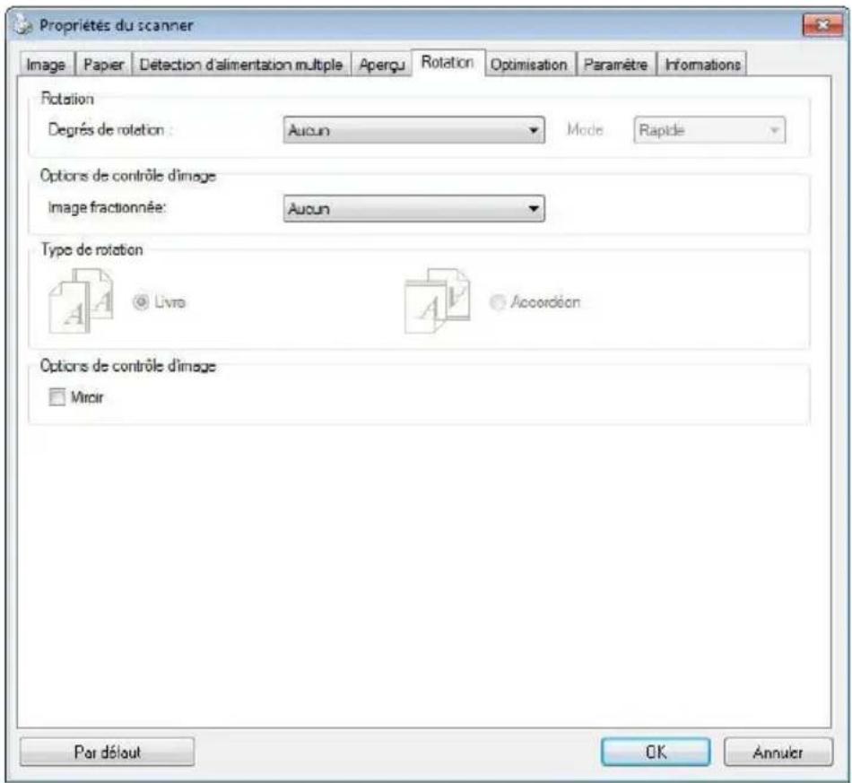 AVISION AD380WN - L'onglet Rotation - 1