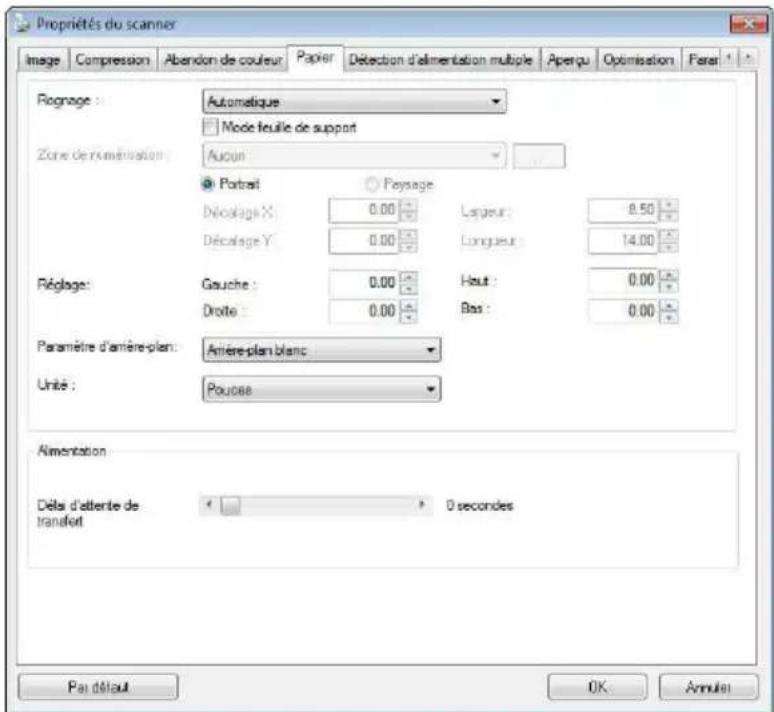 AVISION AD380F - L'onglet Papier - 1