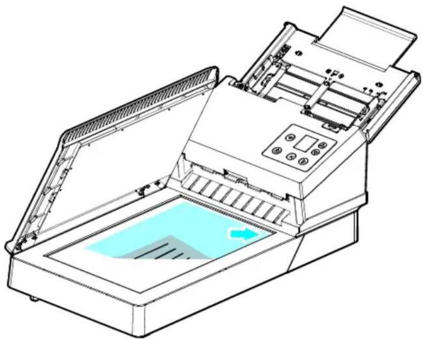 AVISION AD380FWN - Placez votre document sur la vitre du scanner à plat - 1