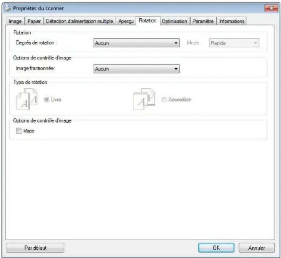 AVISION AD380FWN - L'onglet Rotation - 1