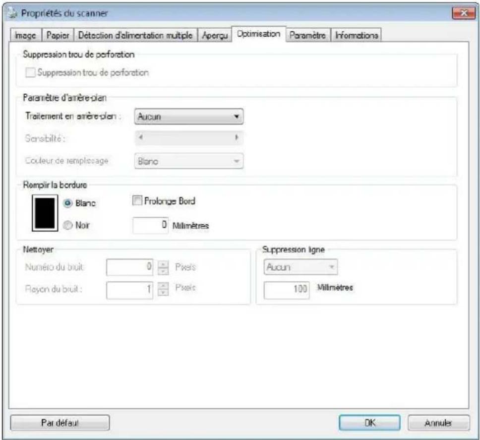 AVISION AD380FWN - L'onglet Optimisation - 1