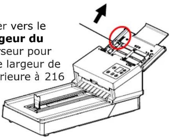 AVISION AD380FWN - Si la largeur de votre document est supérieure à 216 mm (8.5 in.) : - 2