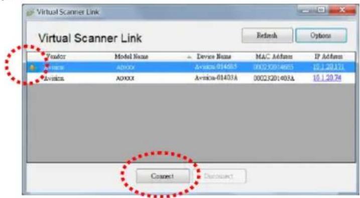 AVISION AD380FN - Connexion au scanner en ré seau - 2