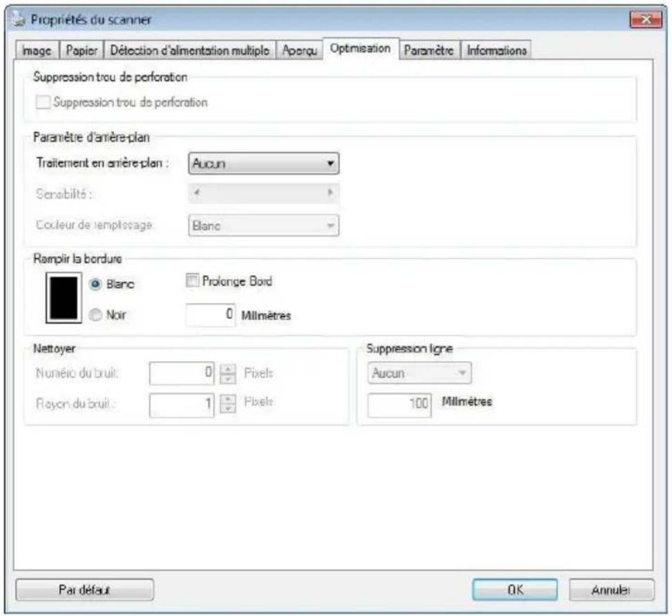AVISION AD3100N - L'onglet Optimisation - 1