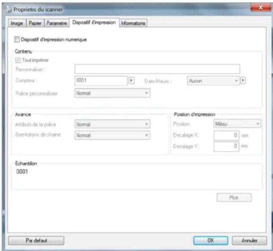 AVISION AD6090N - L'onglet Dispositif d'impression - 1