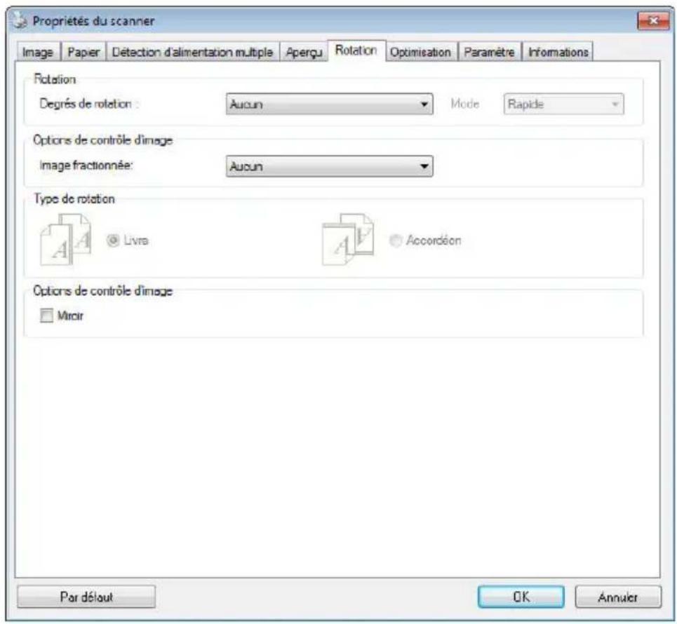 AVISION AD8120P - L'onglet Rotation - 1
