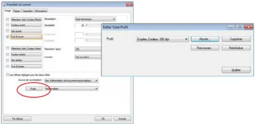 AVISION AD8120P - Pour ajouter un nouveau profil, - 1