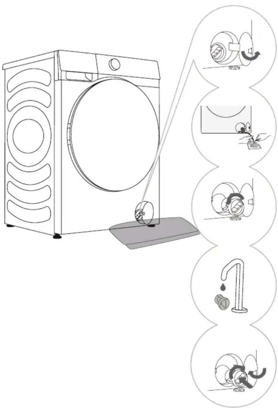 HISENSE WF3S8043BB3 - NETTOYAGE DU FILTRE DE LA POMPE - 1