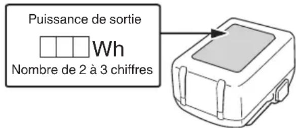 Puissance de sortie Wh Nombre de 2 à 3 chiffres