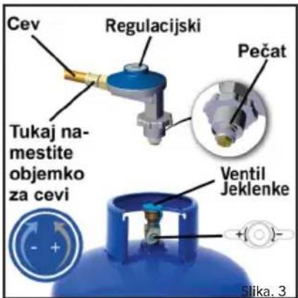 CADAC Safari Chef 30 LP - Priključitev dovoda plina - 1