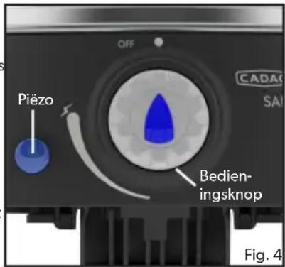 CADAC Safari Chef 30 LP - Het apparaat aansteken met de piezo - 1