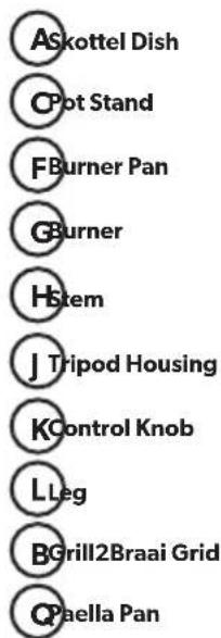 CADAC Paellabraai - Component List - 1