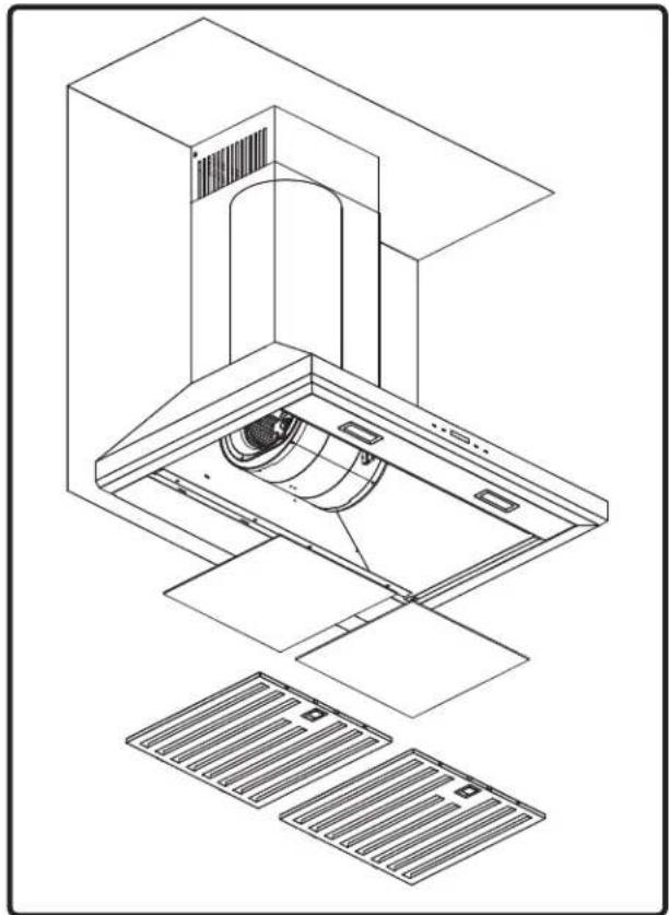 Zephyr ZSI-E36DS - Recirculating Kit Installation (required if no ducting is used) - 1
