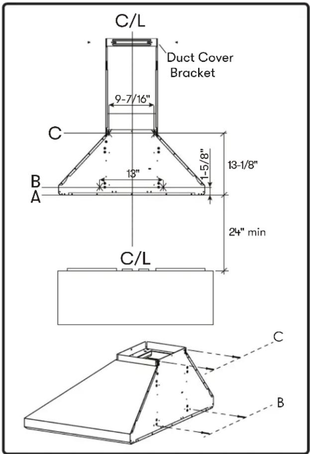 Zephyr ZSI-E36DS - Mounting the Hood - 1