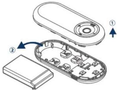 Technical diagram of a device's internal components with numbered annotations indicating parts of the casing and body.