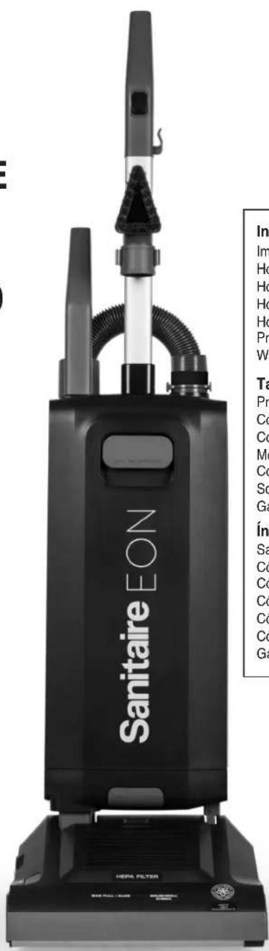 Sanitaire EON S5000A - MANUAL DEL PROPIETARIO - 1