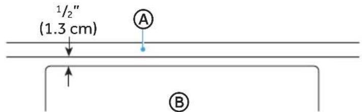 1/2" (1.3 cm) A B