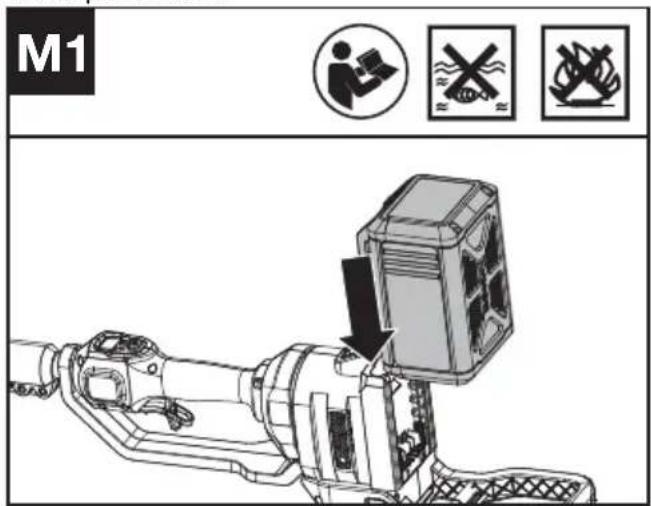 KRESS KC330.9 - UKLANJANJE ILI UMETANJE BATERIJE (Vidi sliku M1, M2) - 1