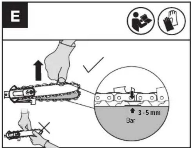 KRESS KC330.9 - TENSADO DE LA CADENA DE SIERRA (VER FIG. D, E) - 2