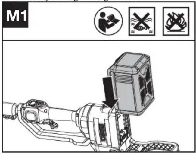 KRESS KC330.9 - HET ACCUPACK VERWIJDEREN OF PLAATSEN (ZIE AFB. M1, M2) - 1