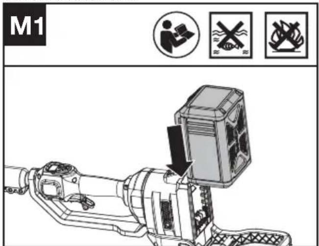 KRESS KC330.9 - RIMOZIONE E INSTALLAZIONE DELL'UNITÁ BATTERIA (VEDI FIG. M1, M2) - 1