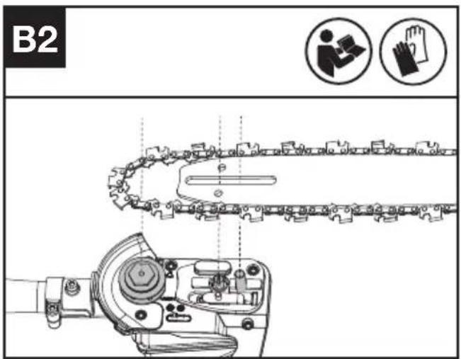 KRESS KC330.9 - MONTÁŽ ŘETĚZU A VODICÍ LIŠTY - 2