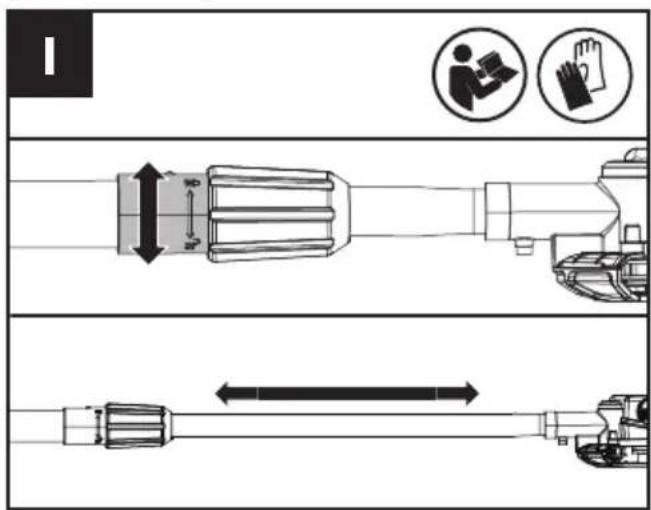 KRESS KC330.9 - AUSZIEHEN DES TELESKOPSÄGE-ARMS (SIEHE ABB. I) - 1