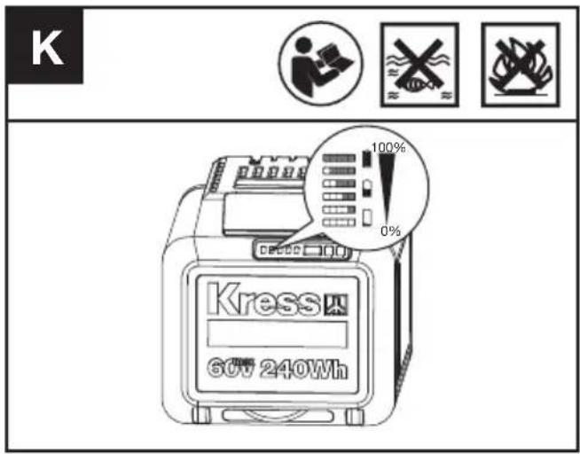 KRESS KC330.9 - AZ AKKU FELTÖLTÖTTSÉGI ÁLLAPOTÁNAK ELLENŐRZÉSE (LÁSD K. ÁBRÁ) - 1