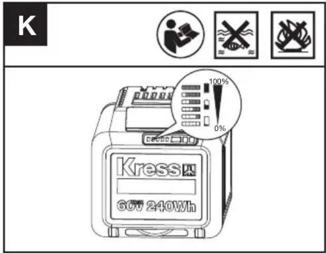KRESS KC330.9 - KONTROLA STAVU NABITÍ BATERIE (VIZ OBR. K) - 1