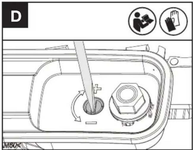 KRESS KC330.9 - TENSADO DE LA CADENA DE SIERRA (VER FIG. D, E) - 1
