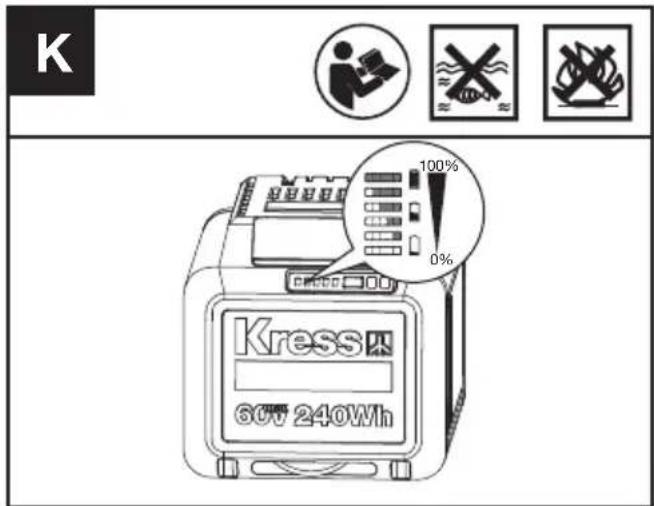 KRESS KC330.9 - VERIFICAREA STĂRII DE ÎNCĂRCARE A ACUMULATORULUI (VEZI FIG. K) - 1