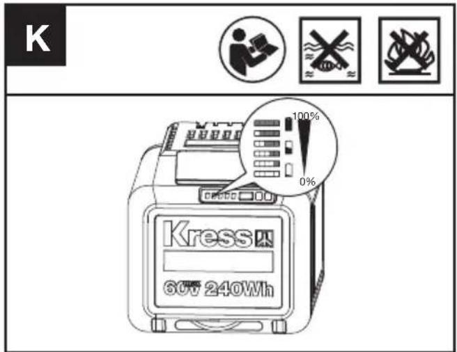 KRESS KC330.9 - KONTROLL AV BATTERIETS LADDNINGSTILLSTÅND (SE FIGUR K) - 1
