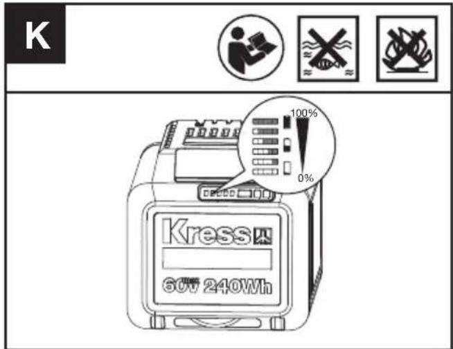 KRESS KC330.9 - VERIFICAR O ESTADO DE CARGA DA BATERIA (VEJA FIGURA K) - 1