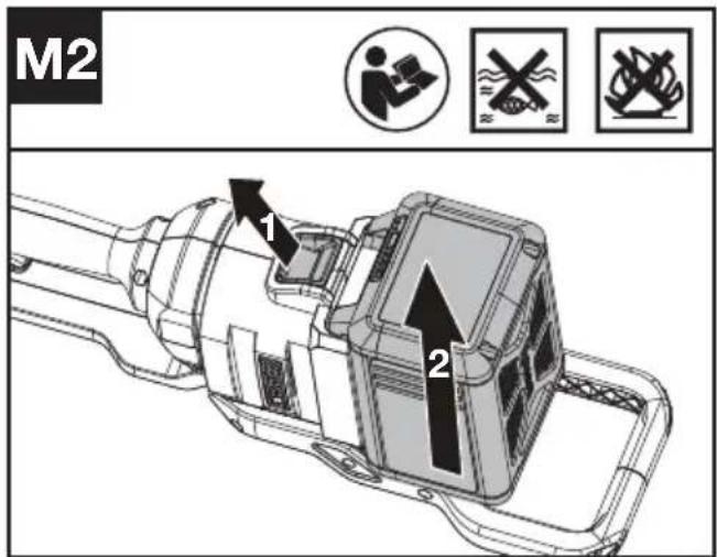 KRESS KC330.9 - FJERNING ELLER INSTALLERING AV BATTERIPAKKE(SE FIG. M1, M2) - 2