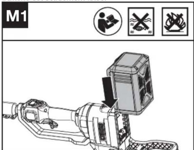 KRESS KC330.9 - ENLEVER OU INSTALLER LA BATTERIE (VOIR FIG. M1, M2) - 1