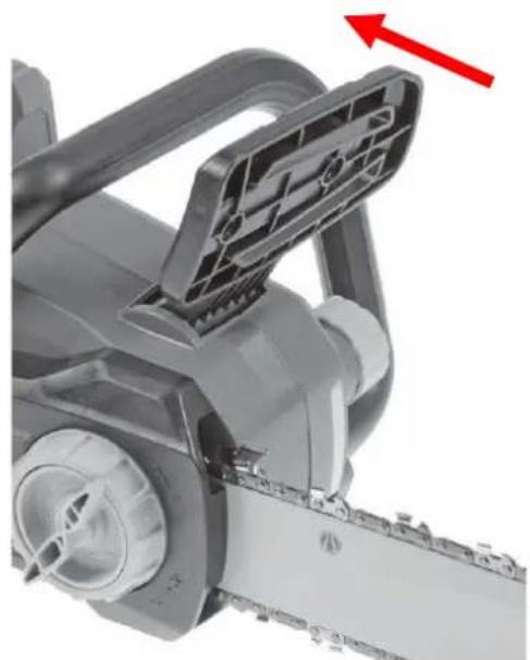 Fuxtec FX-E2KS - Handmatige activering en vrijgave van de kettingrem - 2