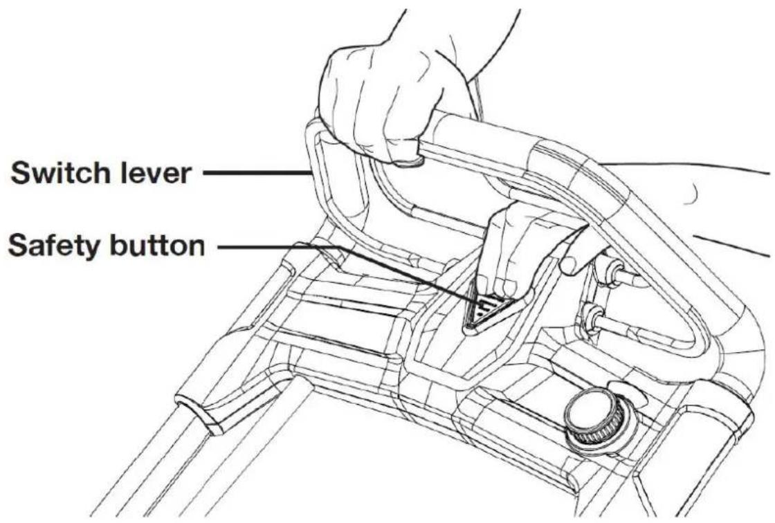 Fuxtec FX-E2RM51 - Starting and stopping the mower - 1