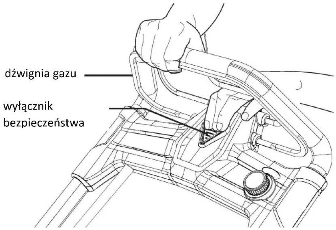 Fuxtec FX-E2RM51 - Uruchamianie i zatrzymywanie kosiarki - 1