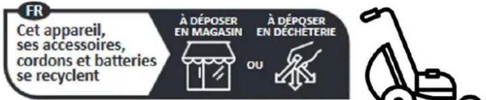 FR Cet appareil, ses accessoires, cordons et batteries se recyclent À DÉPOSER EN MAGASIN À DÉPQSER EN DÉCHETERIE OU